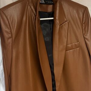 Brown Leather Blazer